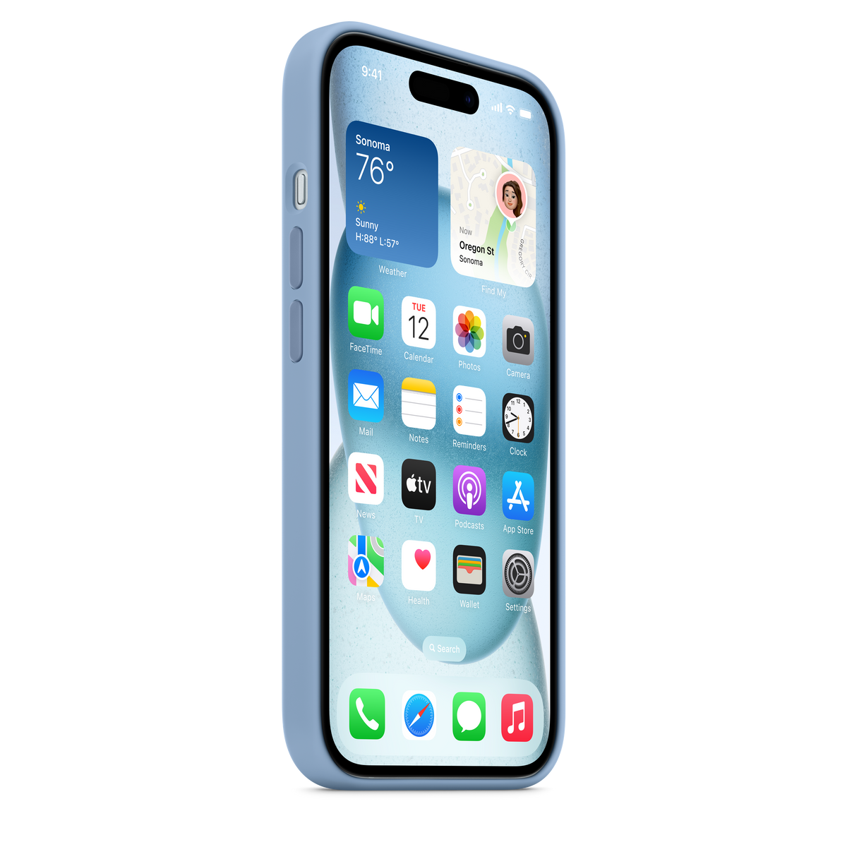 Funda de silicona con MagSafe para el iPhone 15 - Azul invierno - Macnificos