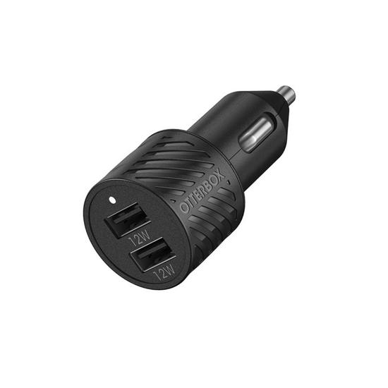 OtterBox Car Charger Cargador coche doble USB-A 24W Negro