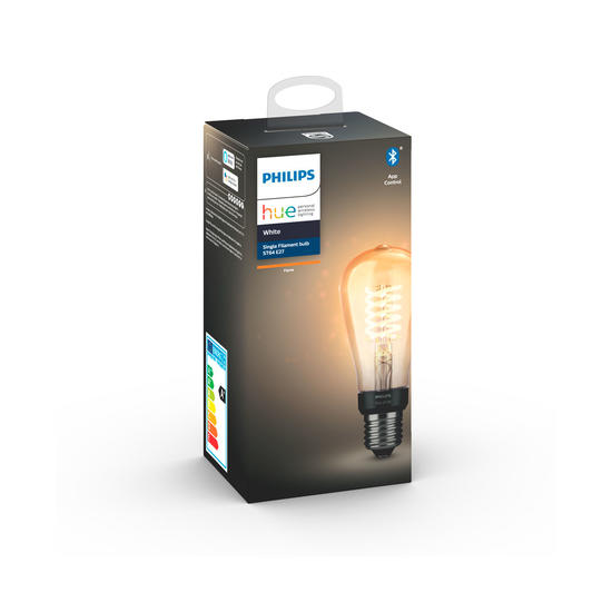 Philips Hue White Bombilla LED inteligente E27, filamento ST64, 