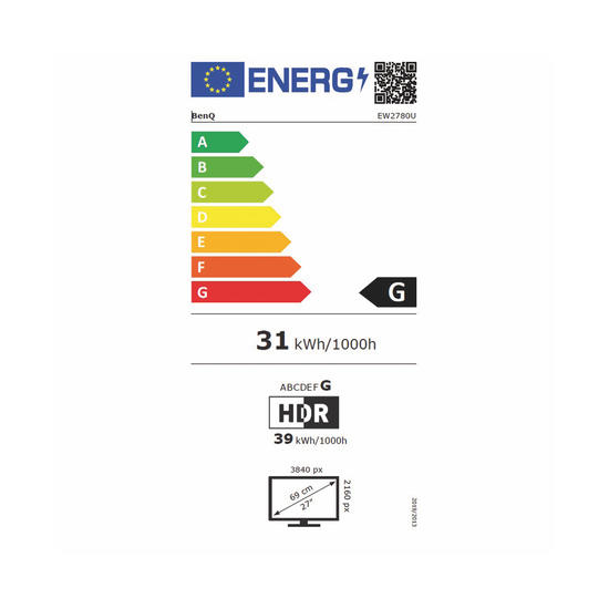 BenQ EW2780U Monitor 27" 4K 99% sRGB HDRi USB-C