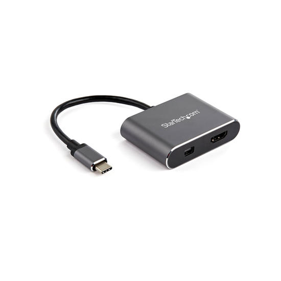 StarTech Adaptador doble USB-C a HDMI o Mini DisplayPort 4K 60Hz