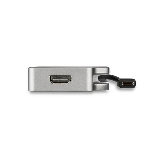 Startech Hub USB-C a VGA, DVI, HDMI y Mini DisplayPort 4K Gris Espacial