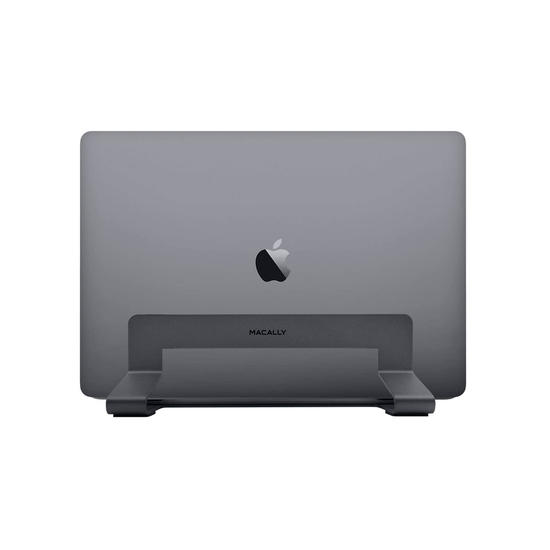 Macally, stand vertical para MacBook en gris espacial