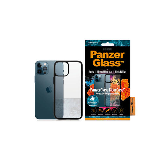 PanzerGlass ClearCase Funda iPhone 12 Pro Max Black Edition