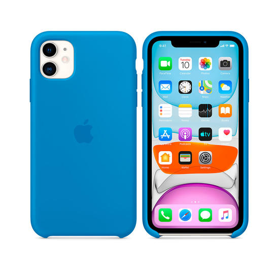 Apple Funda iPhone 11 Silicona Azul surfero