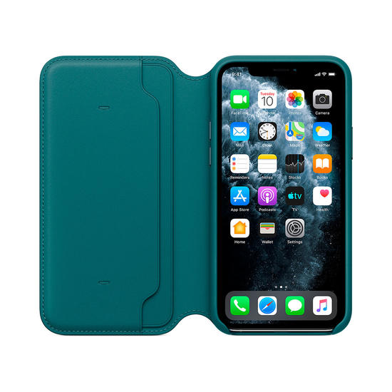 Apple Funda iPhone 11 Pro Leather Folio Pavo Real