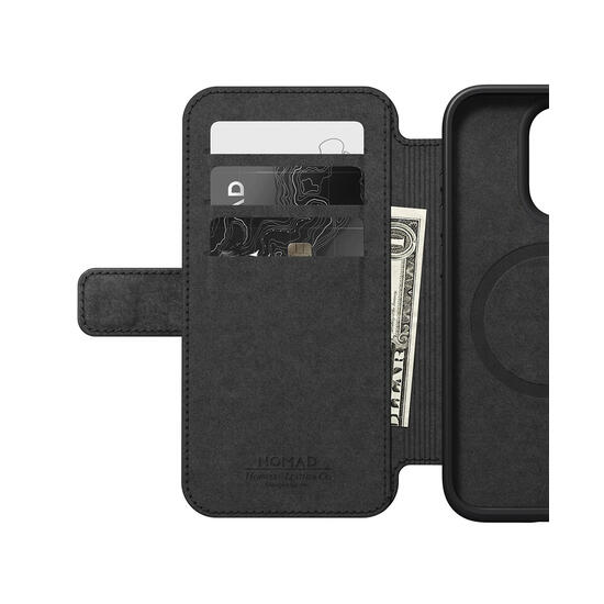 Nomad Modern Leather Folio Funda Piel Horween para iPhone 15 Pro Marrón 