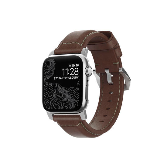 Nomad Traditional Strap Correa Apple Watch 42mm/44mm Marrón (hebilla plata)