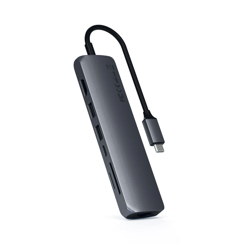 Adaptador Multipuerto Satechi Dual USB-C para MacBook Pro/Air M2 - Gris  Espacial
